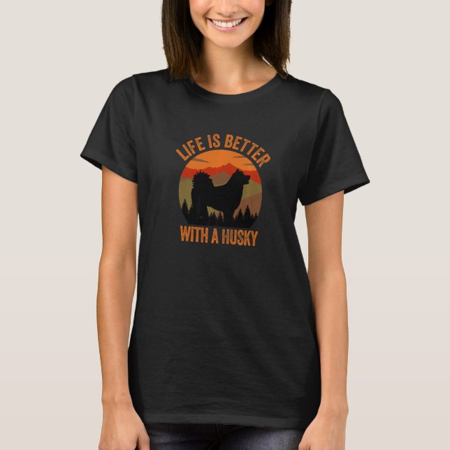 With A Husky Country Vintage Dog T-Shirt (Front)