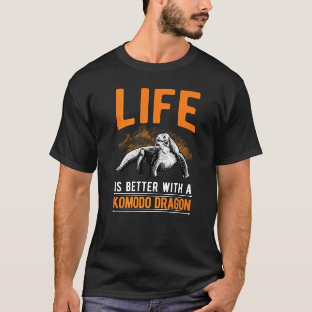 with a Komodo Dragon T-Shirt (Front)