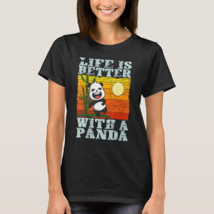 With A Panda Bear   Animal Retro 3 T-Shirt