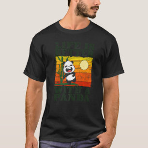 With A Panda Bear Animal Retro 6 T-Shirt