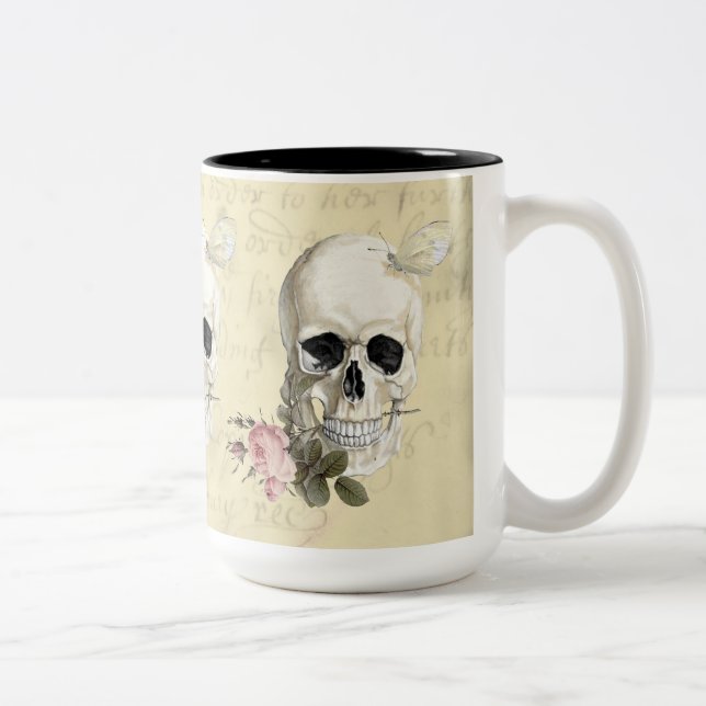 With a rose between my teeth Two-Tone coffee mug (Right)
