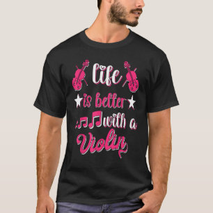 With A Violin Player Girl Women Violinist T-Shirt