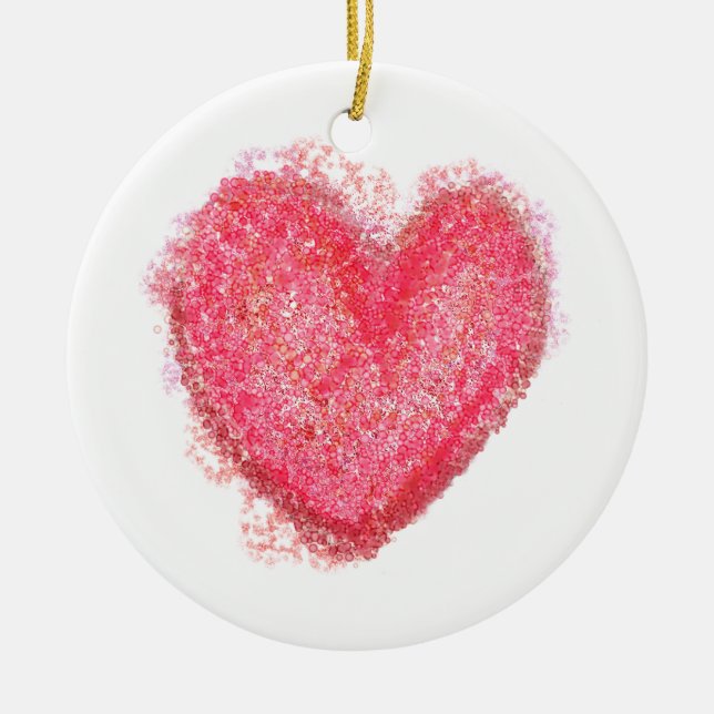 With all my heart ceramic tree decoration (Front)