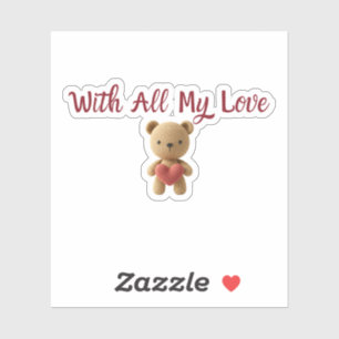 With All My Love Sticker Cute Gift Packaging Lab