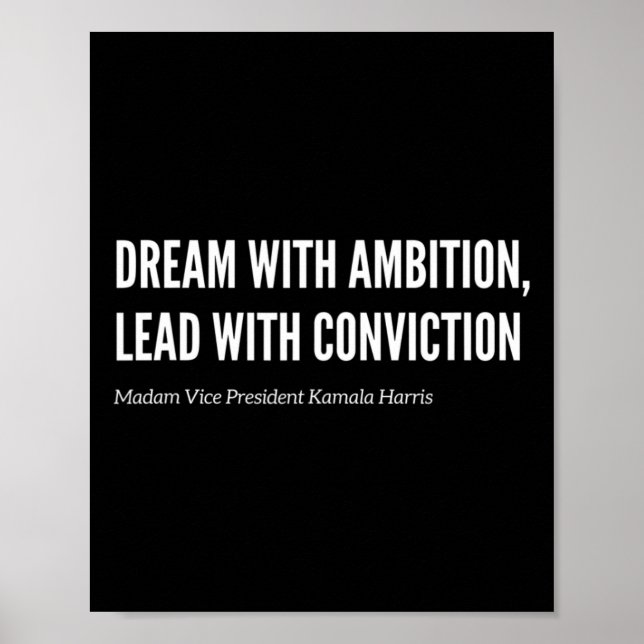 With Ambition Kamala Harris 2024 Election Anti Tru Poster (Front)