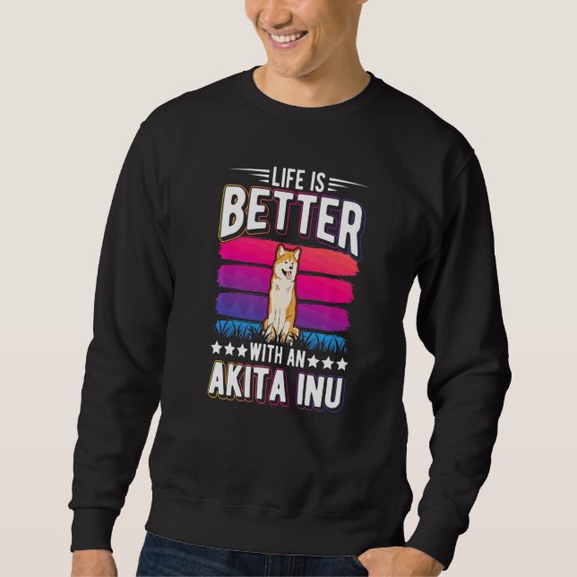 With An Akita Inu Sweatshirt (Front)