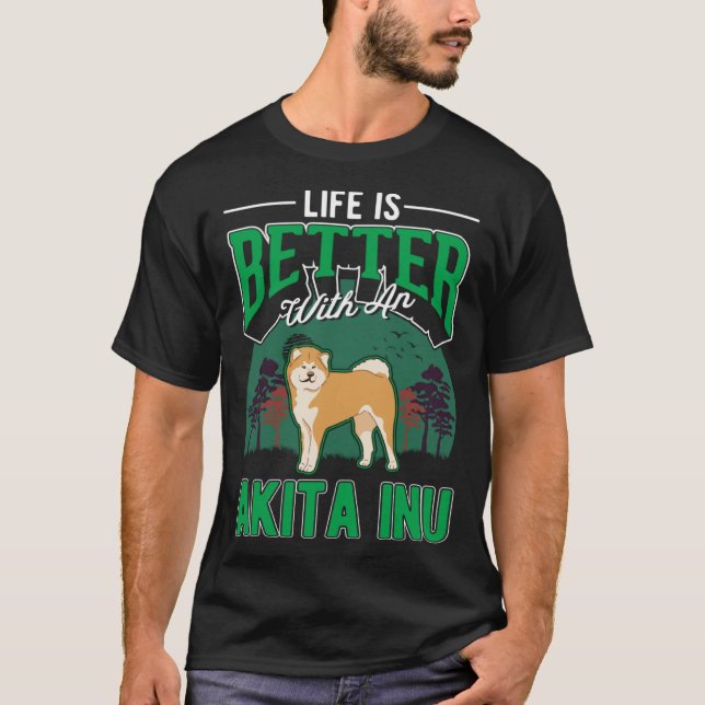 with an Akita Inu T-Shirt (Front)