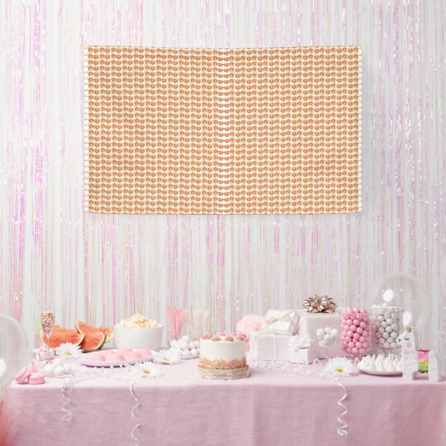 with an Orange White Pattern on White Background Banner (Party)
