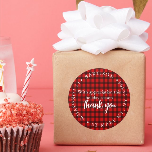 with appreciation Christmas company marketing Clas Classic Round Sticker (Party)