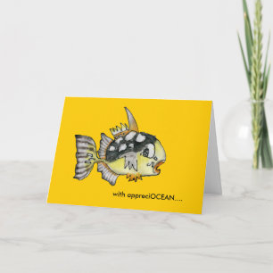 With appreciOCEAN cartoon fish thank you card
