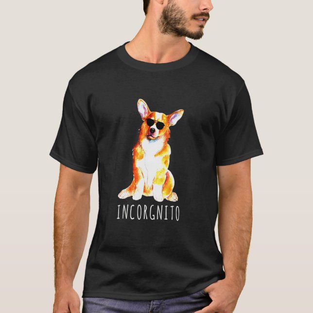 With Aviator Sunglasses Corgi T-Shirt (Front)