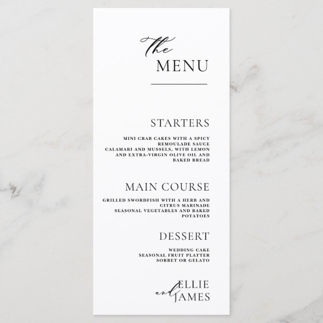  With Back Thankyou Simple And Modern Wedding Menu (Front)