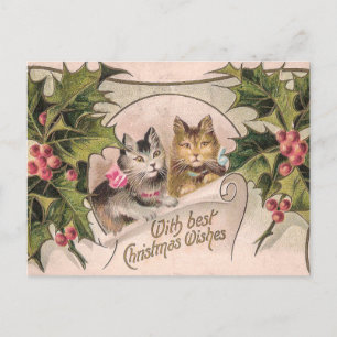 "With Best Christmas Wishes" Victorian  Postcard