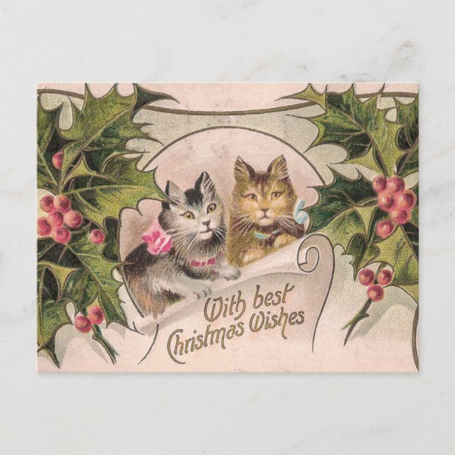 "With Best Christmas Wishes" Victorian  Postcard (Front)