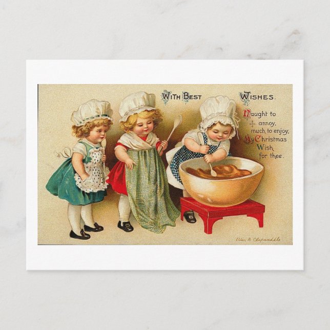 With Best Wishes Children Baking Card (Front)