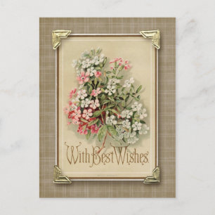 With Best Wishes Vintage Repr Vintage Reproduction Postcard