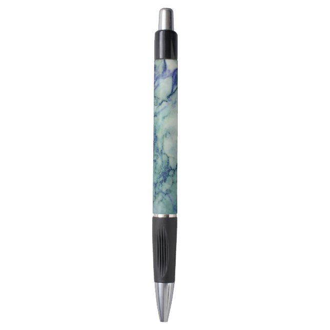 With & Blue Tint Marble Print (Front Vertical)