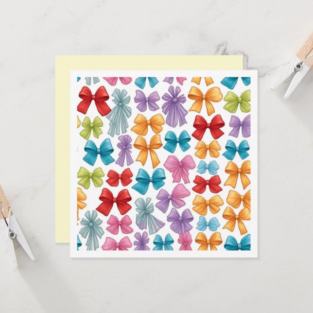 With Bows On It Birthday Flat Card (Front/Back In Situ)