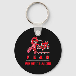 WITH BRAIN ANEURYSM AWARENESS FAITH ALWAYS OVERS F KEY RING