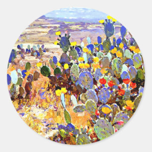 With Cacti, Julian Onderdonk, Classic Round Sticker