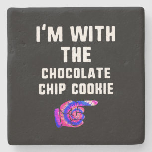 With Chocolate Chip Cookie Tie Dye Halloween Gift Stone Coaster