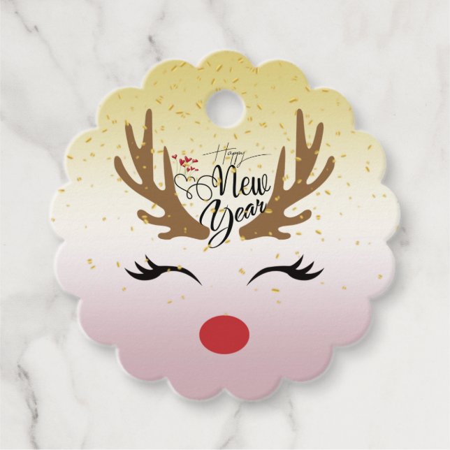 with Christmas animal Favour Tags (Front)
