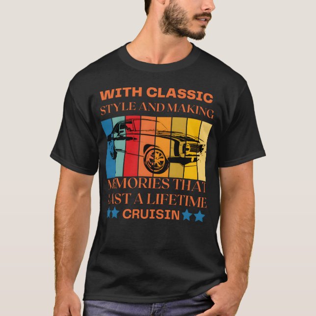 with classic car retro T-Shirt (Front)