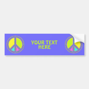 With Colors Filled PEACE Sign 1 Bumper Sticker