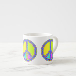 With Colors Filled PEACE Sign 1 Espresso Cup