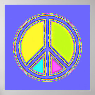 With Colours Filled PEACE Sign 1