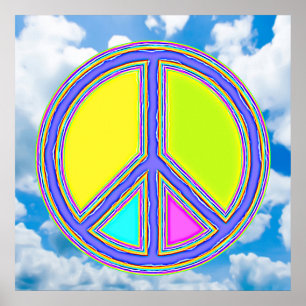 With Colours Filled PEACE Sign 1