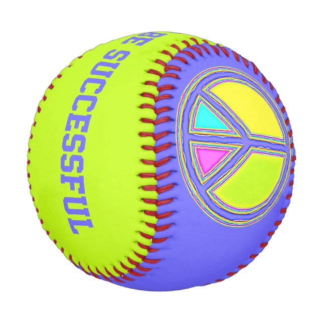 With Colours Filled PEACE Sign 1 Baseball (Angled)