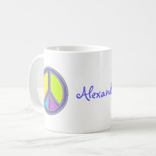 With Colours Filled PEACE Sign 1 Coffee Mug