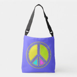 With Colours Filled PEACE Sign 1 Crossbody Bag