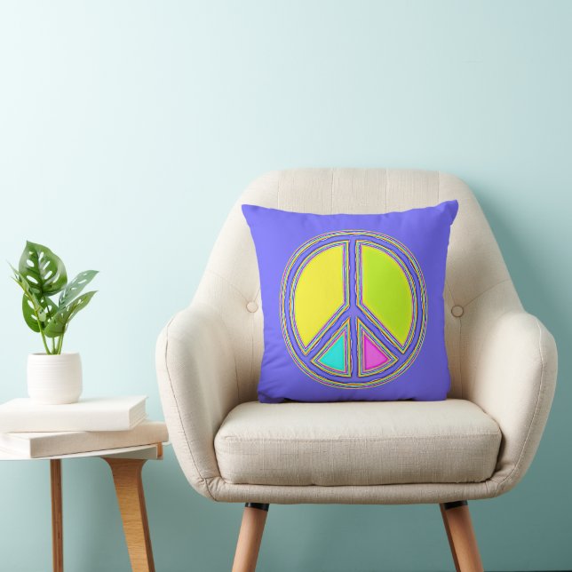With Colours Filled PEACE Sign 1 Cushion (Chair)