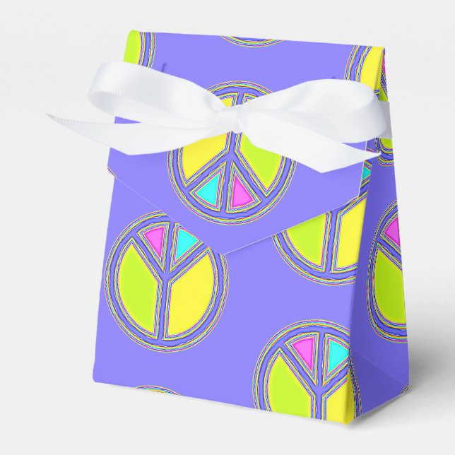 With Colours Filled PEACE Sign 1 Favour Box (Front Side)