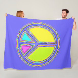 With Colours Filled PEACE Sign 1 Fleece Blanket
