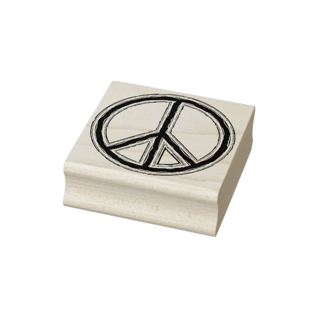 With Colours Filled PEACE Sign 1 Rubber Stamp (Stamp)