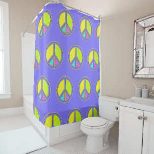 With Colours Filled PEACE Sign 1 Shower Curtain