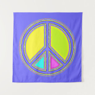 With Colours Filled PEACE Sign 1 Tapestry