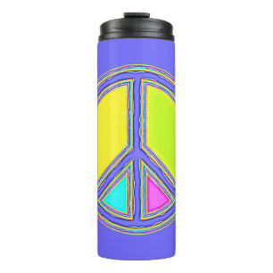 With Colours Filled PEACE Sign 1 Thermal Tumbler