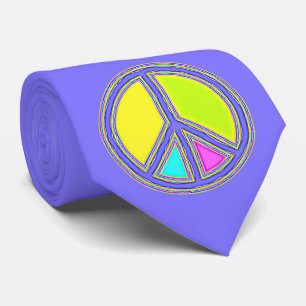 With Colours Filled PEACE Sign 1 Tie