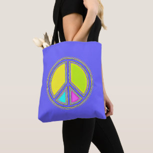 With Colours Filled PEACE Sign 1 Tote Bag