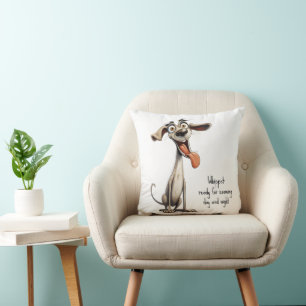 With custom text, 🐶crazy 🤪 whippet cushion