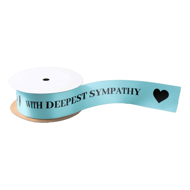 With Deepest Sympathy Aqua Ribbon Satin Ribbon (Spool)