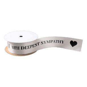 With Deepest Sympathy Bridal White Ribbon Satin Ribbon