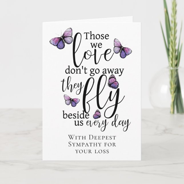 With Deepest Sympathy Butterfly Quote Card (Front)