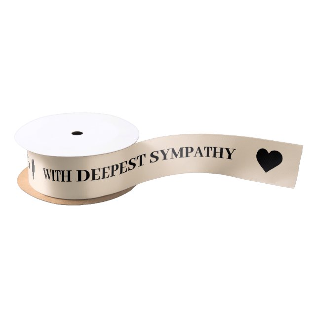 With Deepest Sympathy Cream Ribbon   Satin Ribbon (Spool)
