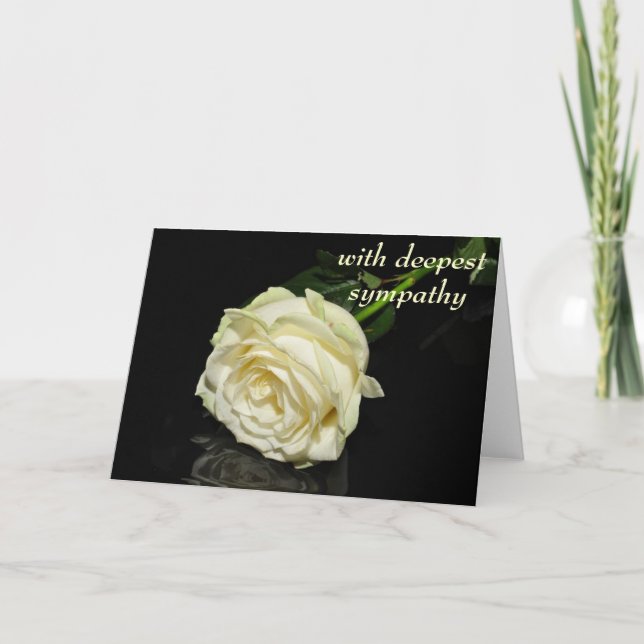 With Deepest Sympathy Cream Rose Card (Front)