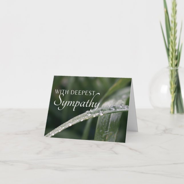 With Deepest Sympathy Dewdrop Photo Verse Card (Front)